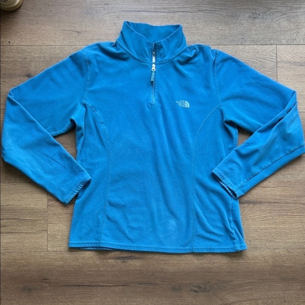 The North Face Teal Quarter-Zip Fleece ! Large